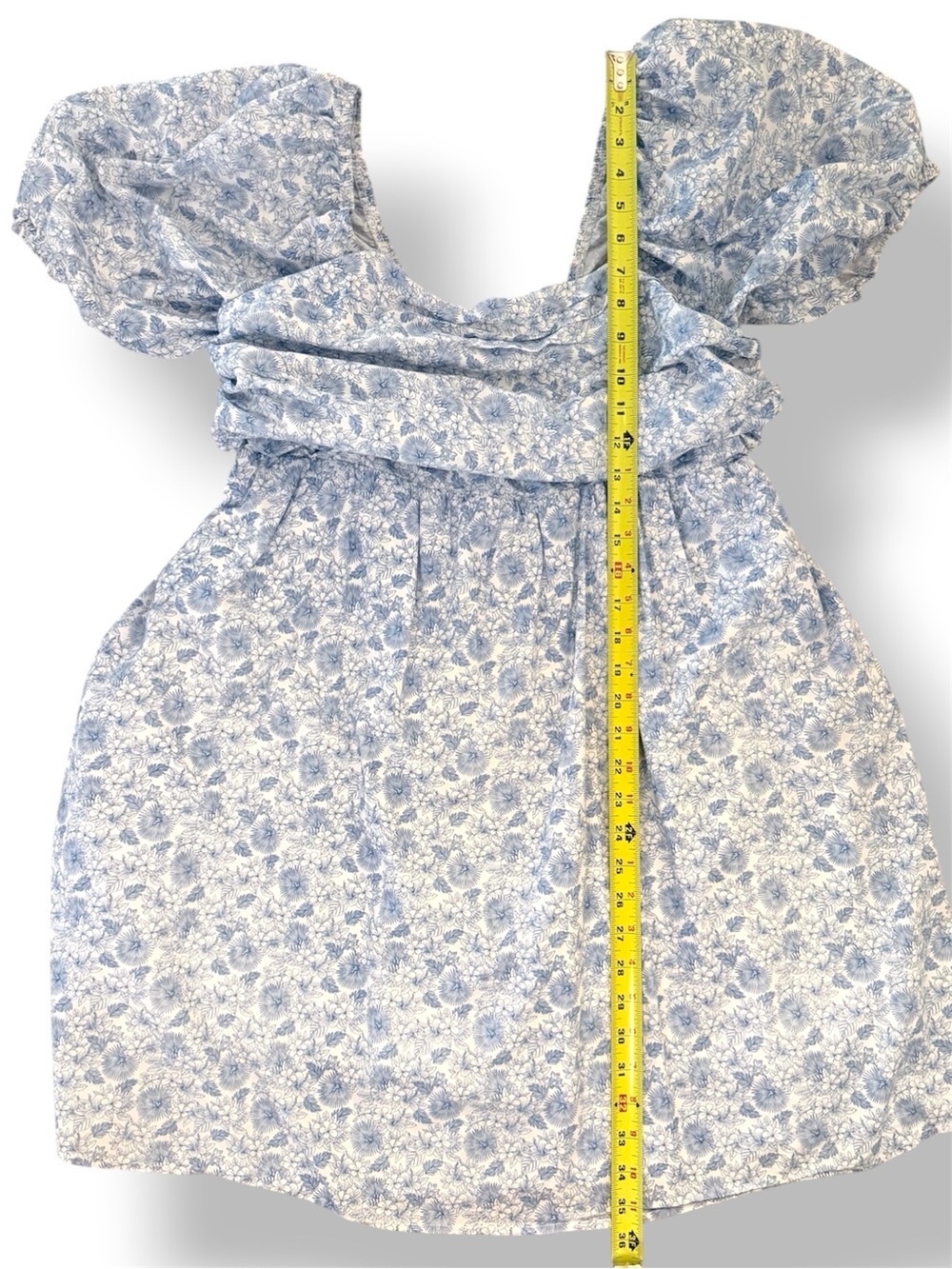 Arula Blue Floral Puff Sleeve Smocked Babydoll Dress XL - Picture 4 of 7